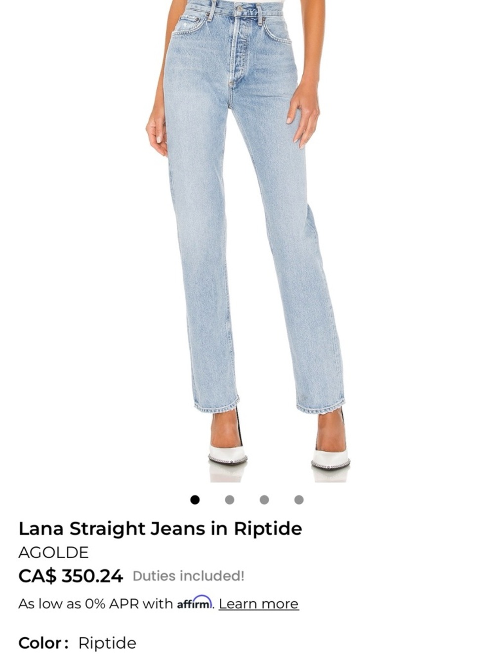 Agolde Lana Straight-Leg Jeans in Light Blue Rinse